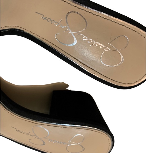 Jessica Simpson Black Sandals, Suede, Block Heel. - Picture 3 of 3